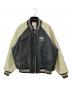 AVIREX（アヴィレックス）の古着「アーチロゴレザースタジャン」｜ブラック×グレー