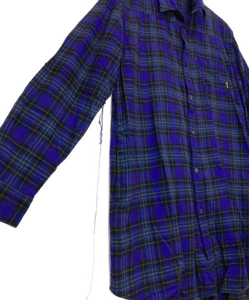 UNDERCOVERISM（アンダーカバーイズム）UNDERCOVERISM (アンダーカバーイズム) 22SS コットンCK後パッカリングロングシャツ パープル サイズ:3の古着・服飾アイテム