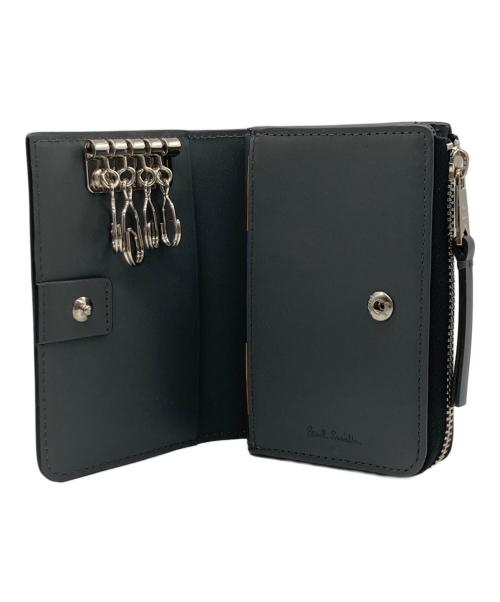 PAUL SMITH（ポールスミス）PAUL SMITH (ポールスミス) ブライトストライププラーコイン＆キーケース ブラック サイズ:-の古着・服飾アイテム