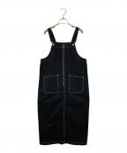 UNIVERSAL OVERALLユニバーサルオーバーオール）の古着「別注 配色ステッチジャンパースカート」｜ブラック