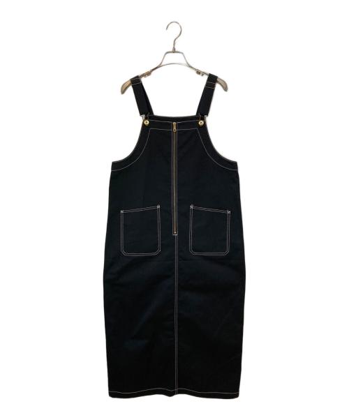 UNIVERSAL OVERALL（ユニバーサルオーバーオール）UNIVERSAL OVERALL (ユニバーサルオーバーオール) 別注 配色ステッチジャンパースカート ブラック サイズ:Fの古着・服飾アイテム