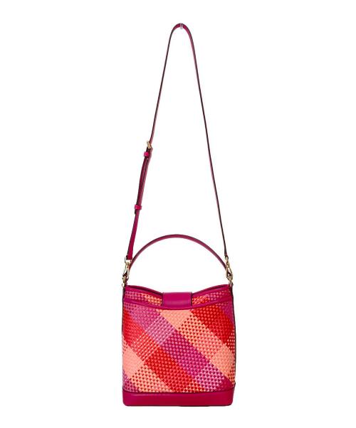 Kate Spade（ケイトスペード）Kate Spade (ケイトスペード) リーガンウーブンストローバケットバッグ ピンク サイズ:-の古着・服飾アイテム