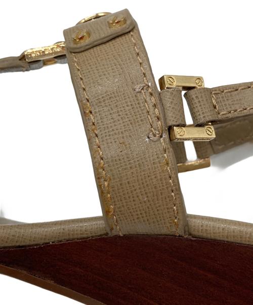 TORY BURCH（トリーバーチ）TORY BURCH (トリーバーチ) ROBINSON DEMI WEDGE SANDAL ベージュ サイズ:6Mの古着・服飾アイテム