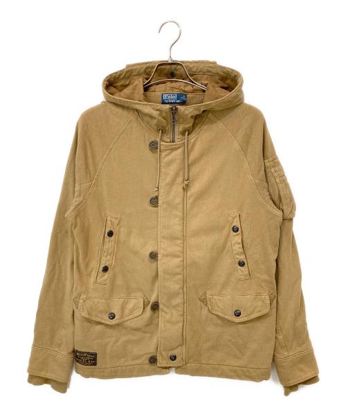 POLO RALPH LAUREN（ポロ・ラルフローレン）POLO RALPH LAUREN (ポロ・ラルフローレン) MOTOR CYCLE フード付 モーターサイクルジャケット ブラウン サイズ:Lの古着・服飾アイテム
