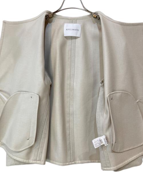 RIVE DROITE（リヴドロワ）RIVE DROITE (リヴドロワ) ノーカラージャケット ベージュ サイズ:Fの古着・服飾アイテム