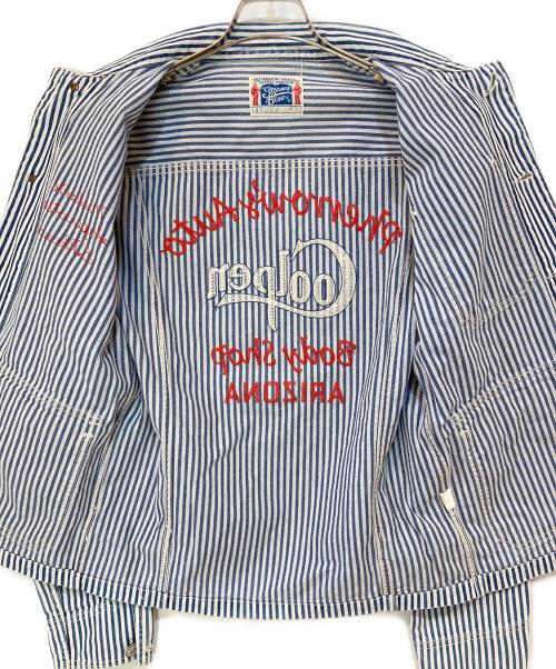 STORMY BLUE（ストーミーブルー）STORMY BLUE (ストーミーブルー) ストライプカバーオール ホワイト×ブルー サイズ:40の古着・服飾アイテム