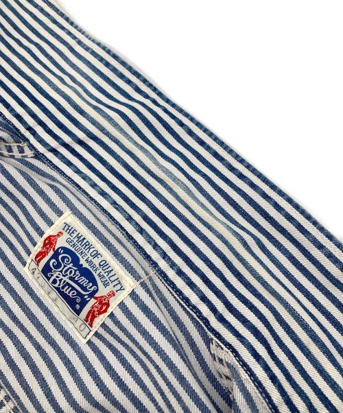 STORMY BLUE（ストーミーブルー）STORMY BLUE (ストーミーブルー) ストライプカバーオール ホワイト×ブルー サイズ:40の古着・服飾アイテム