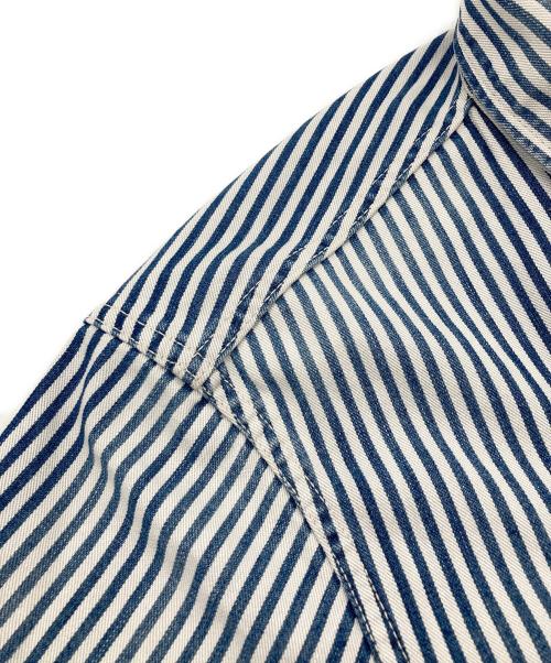 STORMY BLUE（ストーミーブルー）STORMY BLUE (ストーミーブルー) ストライプカバーオール ホワイト×ブルー サイズ:40の古着・服飾アイテム