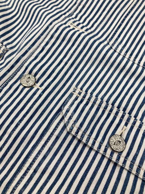 STORMY BLUE（ストーミーブルー）STORMY BLUE (ストーミーブルー) ストライプカバーオール ホワイト×ブルー サイズ:40の古着・服飾アイテム