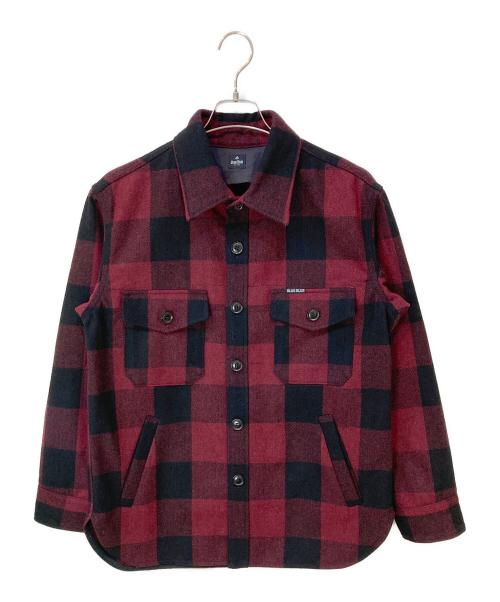 BLUE BLUE（ブルーブルー）BLUE BLUE (ブルーブルー) ユーティリティシャツジャケット レッド サイズ:2の古着・服飾アイテム