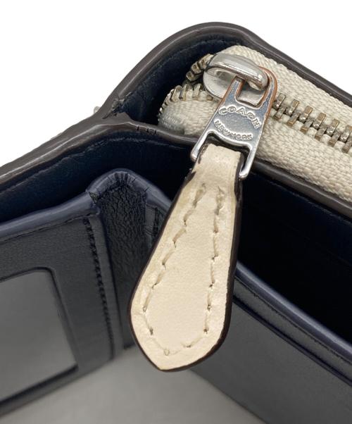COACH（コーチ）COACH (コーチ) SVCAH バッファロープレイドプリント 3つ折り財布 ベージュ×グレー サイズ:-の古着・服飾アイテム