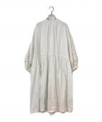 nest Robeネストローブ）の古着「リネン近江晒レース切り替え袖ワンピース」｜アイボリー