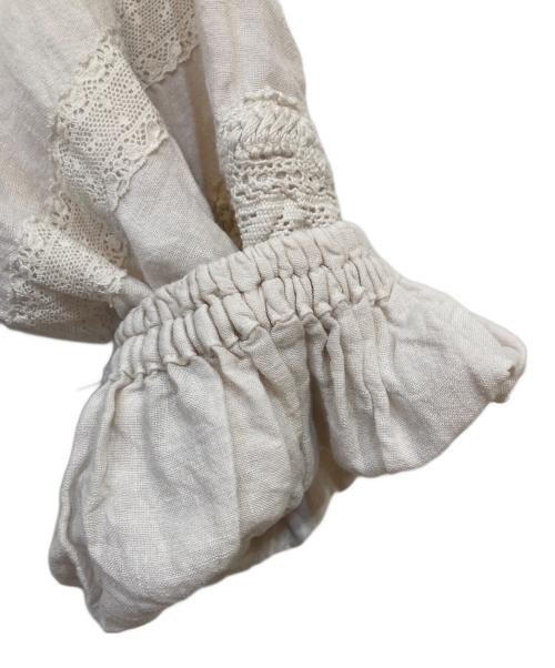 nest Robe（ネストローブ）nest Robe (ネストローブ) リネン近江晒レース切り替え袖ワンピース アイボリー サイズ:-の古着・服飾アイテム