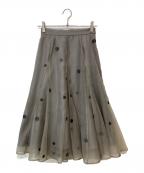 ARPEGE STORYアルページュストーリー）の古着「ドット刺繍オーガンスカート」｜グレー
