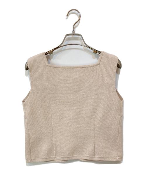 CELFORD（セルフォード）CELFORD (セルフォード) スクエアネックニットジレ ベージュ サイズ:Fの古着・服飾アイテム