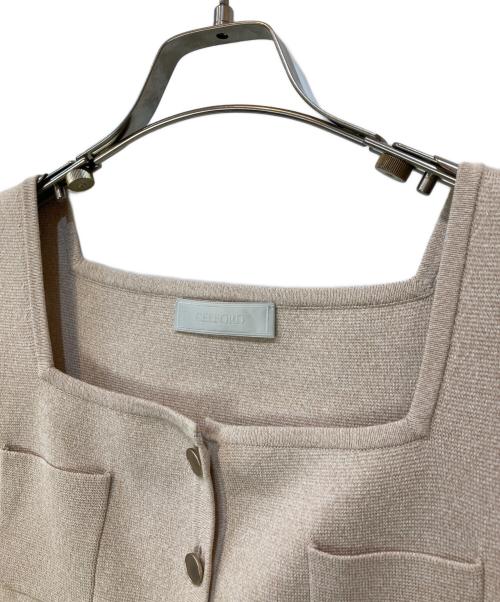 CELFORD（セルフォード）CELFORD (セルフォード) スクエアネックニットジレ ベージュ サイズ:Fの古着・服飾アイテム
