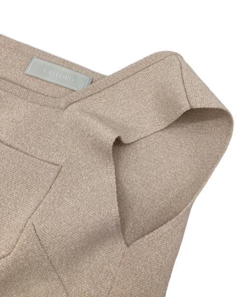 CELFORD（セルフォード）CELFORD (セルフォード) スクエアネックニットジレ ベージュ サイズ:Fの古着・服飾アイテム