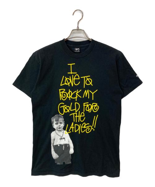 stussy（ステューシー）stussy (ステューシー) 00s rock my gold Tシャツ ブラック サイズ:Mの古着・服飾アイテム