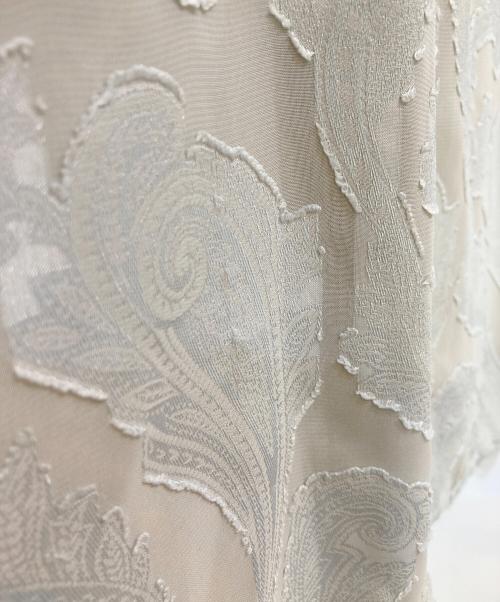 anuans（アニュアンス）anuans (アニュアンス) 2wayカットジャガードスタンドカラーブラウス ベージュ サイズ:Fの古着・服飾アイテム