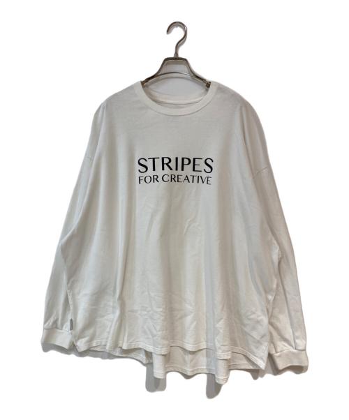 Stripes For Creative（ストライプ フォー クリエイティブ）Stripes For Creative (ストライプ フォー クリエイティブ) SUPER BIG ROUND LS TEE ホワイト サイズ:XLの古着・服飾アイテム