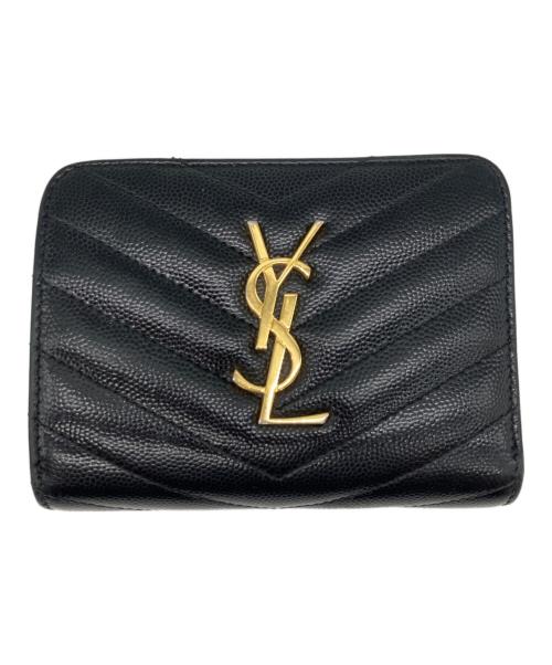 Saint Laurent Paris（サンローランパリ）Saint Laurent Paris (サンローランパリ) コンパクトジップアラウンドウォレット ブラック サイズ:-の古着・服飾アイテム