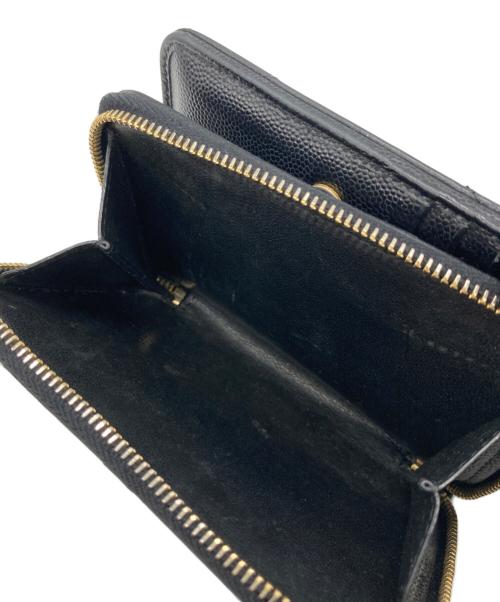 Saint Laurent Paris（サンローランパリ）Saint Laurent Paris (サンローランパリ) コンパクトジップアラウンドウォレット ブラック サイズ:-の古着・服飾アイテム