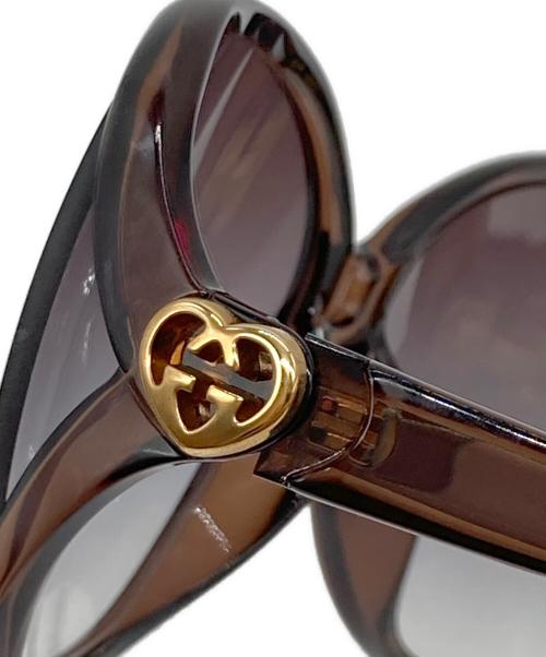 GUCCI（グッチ）GUCCI (グッチ) インターロッキングG ハート サングラス ブラウン サイズ:62□13-120-54の古着・服飾アイテム