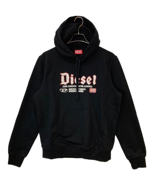 DIESEL（ディーゼル）DIESEL (ディーゼル) 24AW S-GINN-HOOD-K45 プルオーバーパーカー ブラック サイズ:Lの古着・服飾アイテム