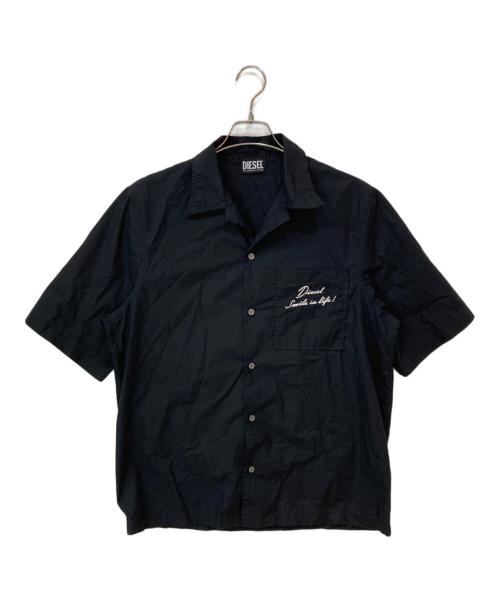 DIESEL（ディーゼル）DIESEL (ディーゼル) S-MAC-C-OUT S刺繍シャツ ブラック サイズ:46の古着・服飾アイテム