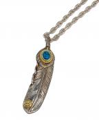 Tady & Kingタディアンドキング）の古着「ハートSVフェザー金縄スパイダーターコイズGPイーグル特大+チェーン＋フック」｜シルバー