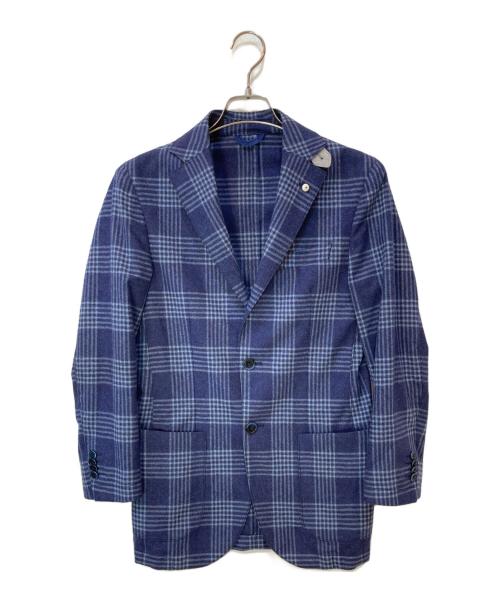 L.B.M.1911（エルビーエム1911）L.B.M.1911 (エルビーエム1911) ウールチェックテーラードジャケット ブルー サイズ:42の古着・服飾アイテム