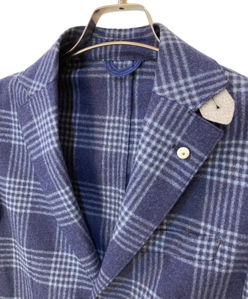 L.B.M.1911（エルビーエム1911）L.B.M.1911 (エルビーエム1911) ウールチェックテーラードジャケット ブルー サイズ:42の古着・服飾アイテム