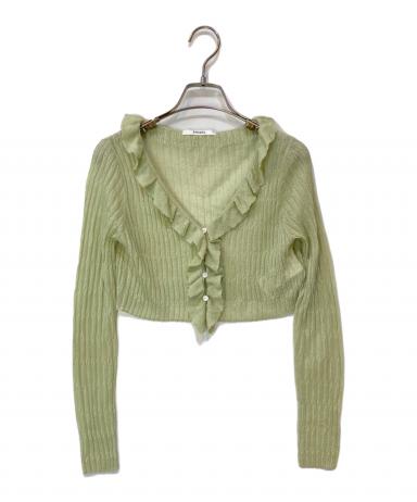 中古・古着通販】Snidel (スナイデル) シアーフリルカーディガン 黄緑