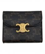 CELINEセリーヌ）の古着「スモールフラップウォレット トリオンフ / トリオンフキャンバス」｜タン