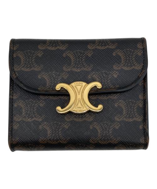CELINE（セリーヌ）CELINE (セリーヌ) スモールフラップウォレット トリオンフ / トリオンフキャンバス タン サイズ:-の古着・服飾アイテム