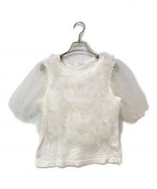 Chika Kisada（チカ キサダ）の古着「チュール Tシャツ」｜ホワイト