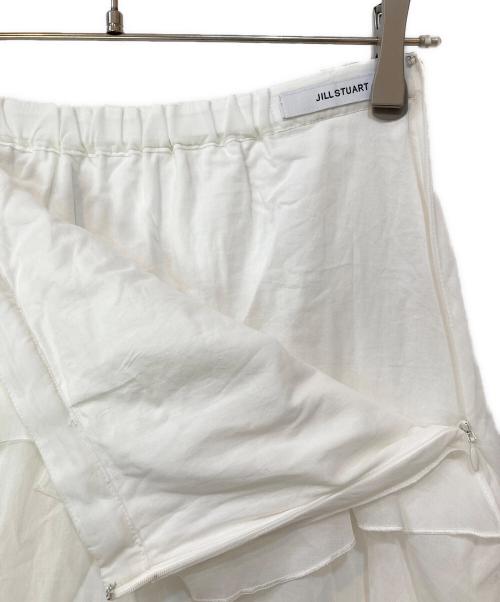 JILL STUART（ジルスチュアート）JILL STUART (ジルスチュアート) コットンシフォンランダムティアード ロングスカート ホワイト サイズ:4の古着・服飾アイテム