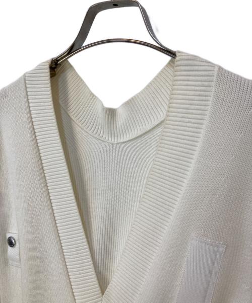 sacai（サカイ）sacai (サカイ) ドッキングニットベスト ホワイト×グレー サイズ:2の古着・服飾アイテム
