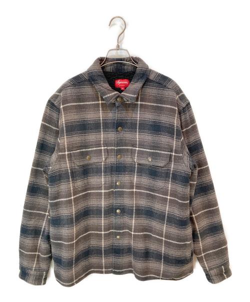 SUPREME（シュプリーム）SUPREME (シュプリーム) 22FW Faux Shearling Lined Flannel Shirt ベージュ サイズ:Mの古着・服飾アイテム
