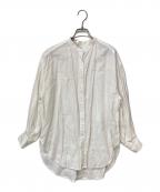 SHENERYシーナリー）の古着「袖ボリュームバンドカラーリネンシャツ」｜ホワイト