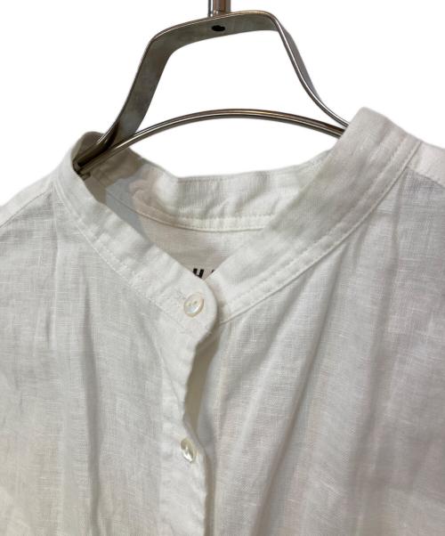 SHENERY（シーナリー）SHENERY (シーナリー) 袖ボリュームバンドカラーリネンシャツ ホワイト サイズ:Fの古着・服飾アイテム