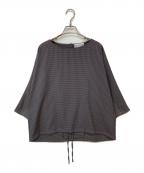 BEARDSLEYビアズリー）の古着「チェックドルマンスリーブフブラウス」｜ブラウン