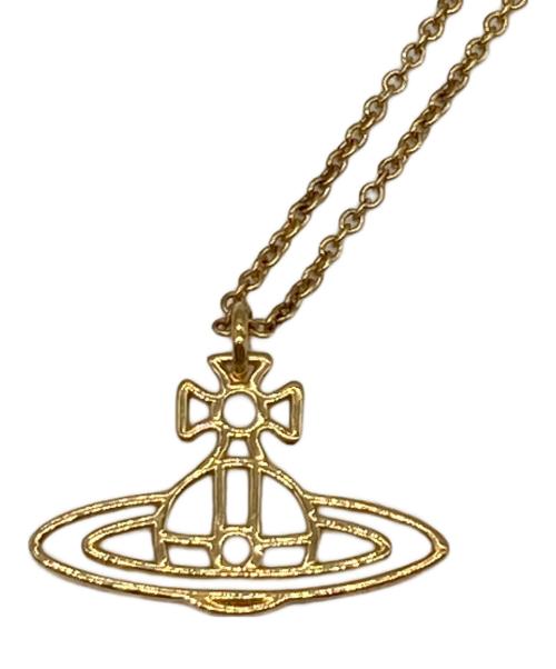 Vivienne Westwood（ヴィヴィアンウエストウッド）Vivienne Westwood (ヴィヴィアンウエストウッド) THIN LINES SHORT FLAT ORB PENDANT ネックレス ゴールドカラー サイズ:-の古着・服飾アイテム