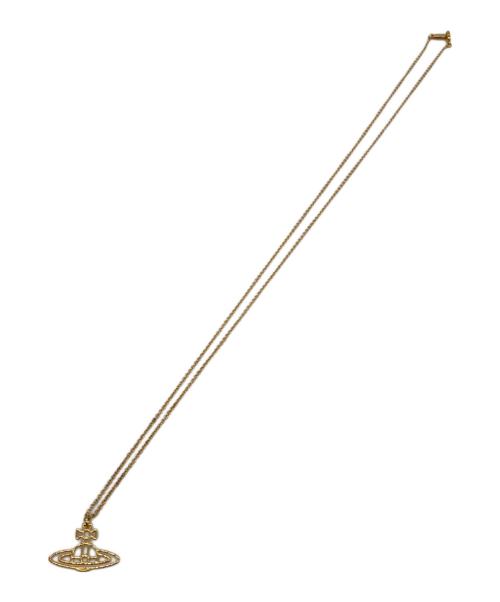 Vivienne Westwood（ヴィヴィアンウエストウッド）Vivienne Westwood (ヴィヴィアンウエストウッド) THIN LINES SHORT FLAT ORB PENDANT ネックレス ゴールドカラー サイズ:-の古着・服飾アイテム