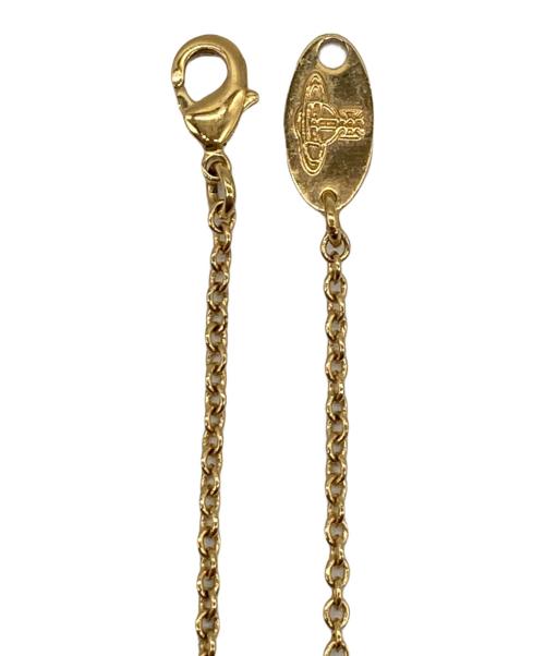 Vivienne Westwood（ヴィヴィアンウエストウッド）Vivienne Westwood (ヴィヴィアンウエストウッド) THIN LINES SHORT FLAT ORB PENDANT ネックレス ゴールドカラー サイズ:-の古着・服飾アイテム