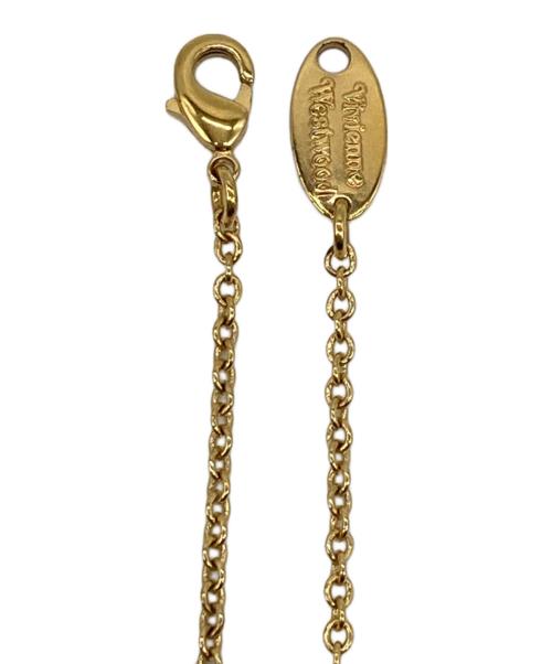 Vivienne Westwood（ヴィヴィアンウエストウッド）Vivienne Westwood (ヴィヴィアンウエストウッド) THIN LINES SHORT FLAT ORB PENDANT ネックレス ゴールドカラー サイズ:-の古着・服飾アイテム