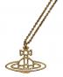 Vivienne Westwood（ヴィヴィアンウエストウッド）の古着「THIN LINES SHORT FLAT ORB PENDANT ネックレス」｜ゴールドカラー