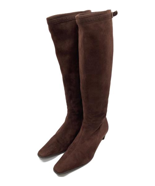 HERMES（エルメス）HERMES (エルメス) コンスタンス スウェードロングブーツ ブラウン サイズ:36の古着・服飾アイテム