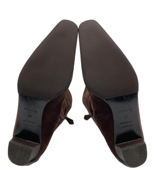 HERMES（エルメス）HERMES (エルメス) コンスタンス スウェードロングブーツ ブラウン サイズ:36の古着・服飾アイテム