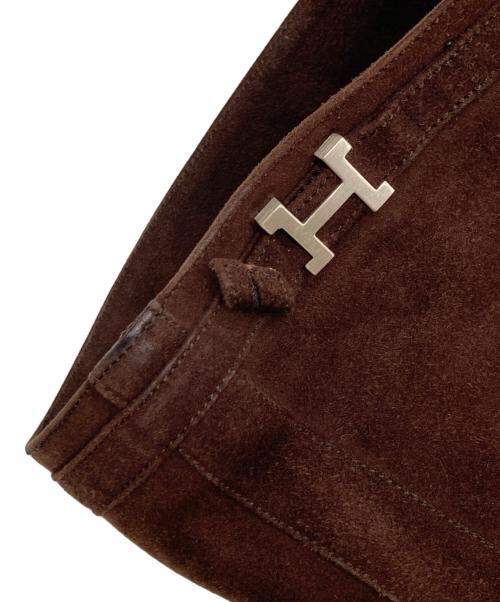 HERMES（エルメス）HERMES (エルメス) コンスタンス スウェードロングブーツ ブラウン サイズ:36の古着・服飾アイテム